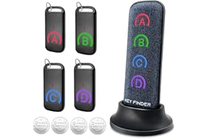 ‎CHLOVOE Wyszukiwarka kluczy, CHLOVOE Wyszukiwarka przedmiotów z zaawansowanym pilotem i wąskimi odbiornikami, lokalizator kluczy z głośnym dźwiękiem 85 dB i zasięgiem roboczym 40 m