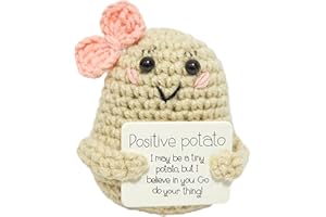 Magiho Positive Potato Geschenke, Kreative Strickwolle Puppe Geschenke für Frauen, Mutmacher Geschenk, Büro Geschenke, Krankenhaus Geschenk, Beste Freundin Geschenke - Beige