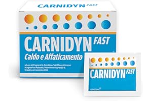 Carnidyn Fast Caldo e Affaticamento, Integratore Alimentare per Stanchezza Fisica, il Recupero del Tono Muscolare e il Reintegro Idrosalino, 20 Bustine da 6g, Gusto Arancia