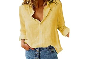 AFLCIO Camicia Donna Manica Lunga Elegante Camicia Manica Lunga Scollo V Camicetta Camicia Ufficio Elegante Bluse Tops, Casual Curvy da Lavoro Facile Ferro Stiro Business Tops Shirt