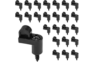 FUKAISU 24pz Clip Zanzariera in Nylon 3/8 Pollici con Viti, Elementi di Fissaggio per Vetri Pressofusi Clip di Supporto Zanzariere Invernali per Finestre Antitempesta e Pannelli Antitempesta (Nero)
