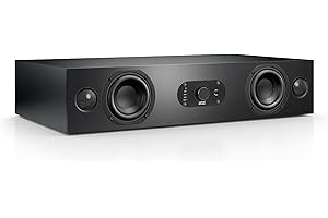 Nubert nuBoxx AS-225 max | Schwarze Soundbar mit Front | Soundplate für Streaming | TV-Lautsprecher mit Bluetooth aptX HD | Soundbase mit 180 W | Stereobase mit Sprachoptimierung | Sounddeck