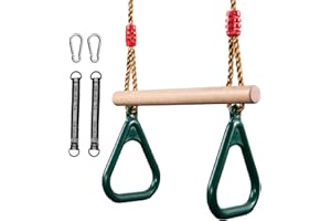 STYPLZ Turnringe Kinder,Trapez Schaukel Garten,Kinderschaukel Outdoor Indoor,Turnringe Ringe zum Aufhängen belastbar bis 150KG für Innen und Außenbereich