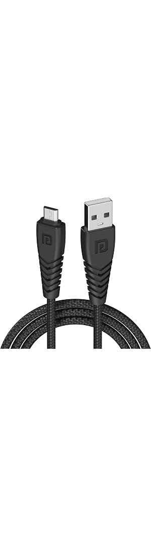Portronics Konnect B Micro USB Cables For Fast Charging & Data Sync 3.0 Amp with PVC Heads I Nylon Braided I 1 mtr(Black)