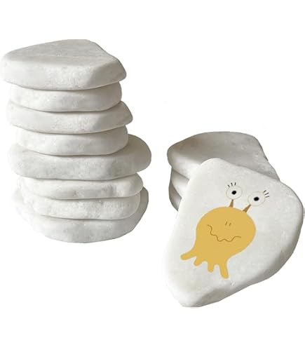 2inch White Round Painting Rocks, DIY Flat Stones For Painting, Hand Picked Natural Smooth Rocks For Arts Crafts Decoration Party Home, 25pcs - View #7