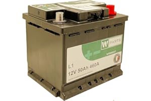 W-PARTS BATTERIA AUTO 50 Ah - 460A | Garanzia Italia | 207x175x190 | 54Ah | L150+ 50Ah