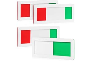 Lurrose 4pcs Vacant/in Use Sign Red Green Privacy Sign Slider Door Indicator Vacant Occupied Meeting Room Indicator for Home Office Restroom