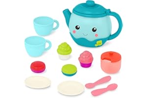 B. TOYS B. Play – zestaw do herbaty z zabawkami – 17-częściowy zestaw do zabawy – dźwięki i światła – sortowanie kształtów deserów – 18 miesięcy + muzyczne przyjęcie herbaciane