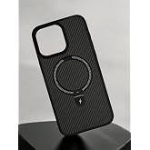 [CARBONHOLDER] iPhone 15 Pro Max ile uyumlu Standlı Manyetik &Ouml;zellikli Premium Carbon Y&uuml;zey Telefon Kılıfı