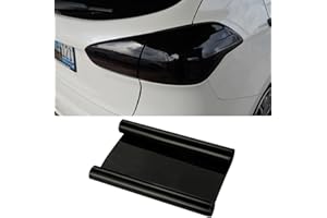 NEWL 12 by 48 inches Self Adhesive Auto Car Tint Headlight Taillight Fog Light Vinyl Smoke Film Sheet Sticker Cover (Black)