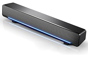 Etlephe Barra de Sonido para PC/Ordenador Portátil, Soundbar PC, Parlante para Juegos con Luces LED Geniales, Alimentación US
