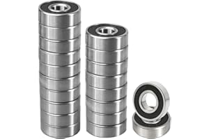 Flewdart 20pcs rodamientos de bolas 608RS 8x22x7 mm, sin fricción ABEC 9, 608 2RS para Skateboard, Longboard Eléctrico, Rodamientos Blindados​​ (608RS 20pcs)
