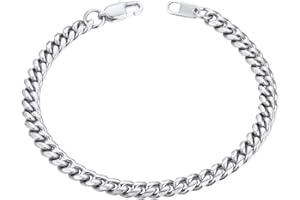 ChainsHouse Armband Herren Damen Edelstahl Panzerkette Junge Mädchen Armband 21CM/19CM Kubanische Kette 6MM/10MM/14MM Breit Armskette Schmuck