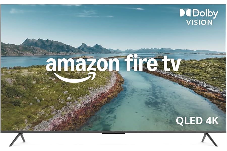 Amazon Fire TV 50" Omni QLED Series (newest gen), 4K Ultra HD smart TV, HDR10+, Dolby Vision, Dolby Audio, quad-core processor, hands-free with Alexa