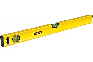 Stanley Wasserwaage Klassik (100 cm Länge, horizontale/vertikale Libelle, Schockabsorber, Genauigkeit ±0,5 mm/m) STHT1-43105