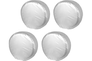 Explore Land Weatherproof Tire Covers 4 Pack – Alumium Tire Wheel Protector for Truck, SUV, Trailer, Camper, RV, M (Fits Tire Diameters 26"-28.75"), Silver, Set of 4