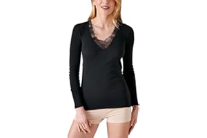 Damart T-Shirt Manches Longues Maille Ajourée Thermolacty sous-vêtement Femme