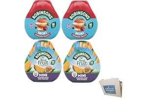 SHANZA DEPARTMENTAL'S Robinsons Squash’d Mini Squash’d – 2 Flavour Pack – 2 x Summer Fruit and 2x Mango & Passion Fruit – No Added Sugar – Real Fruit in Every Drop