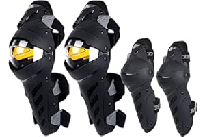Scoyco 4pcs Motorcycle Knee Shin Guards Anti-slip CE Armored Elbow Guard Pads Powersport Protection Motocross Racing Protective Gear for Moto Cycling