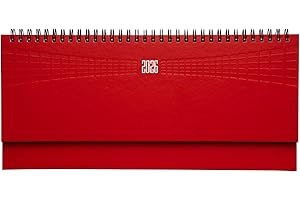 LEIVESTE - Planner Settimanale Scrivania 2026, Agenda Calendario da Tavolo Gennaio-Dicembre, Copertina Rigida, Rilegatura a Spirale, Formato 30x15 cm, Organizzatore Ufficio e Casa（Rosso）