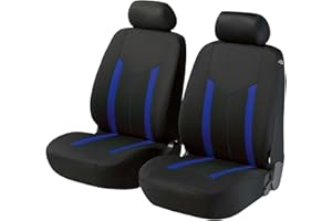 ‎WALSER WALSER Auto-Sitzbezug 2 Vordersitzbezüge Hastings mit Reißverschluss, ZIPP-IT Premium Auto-Schonbezüge für Normalsitze, 2 Vordersitzbezüge-Auto, Schwarz/Blau