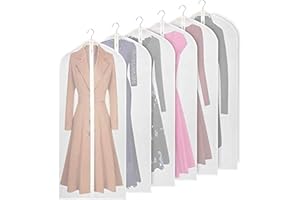 ‎KEEGH KEEGH Kleidersack Lang 60x152cm, Klar Kleiderhüllen Abdeckung mit Reißverschluss, Kleidersack Jacke Mantel Kleider Abendkleider Anzug Schutz Kleiderhulle Anzughulle Anzugsack Durchscheinend (6 Stück)