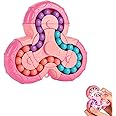 Magic Bean Puzzle Toy,YUDANSI Rotating Finger Cube Toy,Handheld Spinner Fidget Toy Magic Cube Ball iq Game,Gift for Kids age 3 Above for Christmas Birthday New Year (Pink)