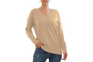 PCEAIIH Women's Jumpers Casual Lightweight V Neck Oversized Knitted Top Loose Pullover Sweater Tops for Winter