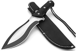 GVDV Cuchillo de Hoja Fija, Cuchillo de Caza con Funda para Supervivencia, Acampar