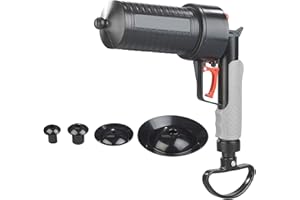 AGT Senza tubi: Scovolino XL ad aria compressa con comoda impugnatura a pistola e 4 attacchi (Scolare pistola, Senza tubi pistola, Alta pressione Detergente per gli scarichi)