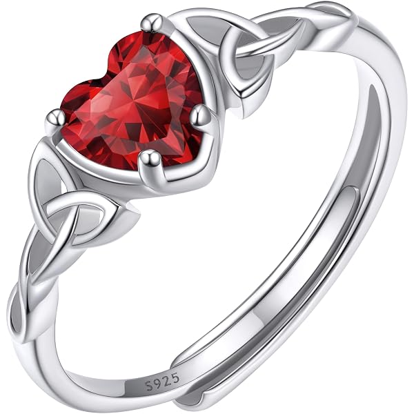 Suplight Keltischer Damenring Aus 925 Silber – Verstellbar, Mit Zirkonia & Geburtsstein