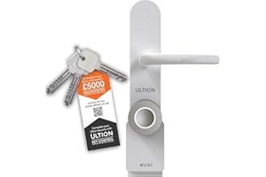 Ultion Nuki PLUS Smart Lock - 2024 UK Edition | White Steel | Built-In Wi-Fi & USB Rechargeable | 3-Star PLUS Security for PVC & Composite Doors Under 55mm Thick| Alexa, Google, Apple, Ring Compatible