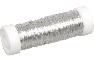 Rayher 2405522 Schmuck-Häkeldraht, silber, 0,30 mm ø, Spule 50 m, Schmuckdraht, farbig lackierter Kupferdraht, zum Basteln von Schmuck und Edelsteinbäumchen