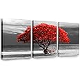 hyidecorart Red Tree Canvas Wall Art for Living Room, Modern Artwork Nature Landscape Bathroom Pictures Bedroom Wall Decor, Family Prints Paintings Wall Decorations Hallway Kitchen Dining Room Office