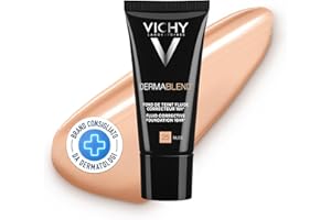 Vichy Dermablend Fondotinta Correttore Fluido, Alta Coprenza Senza Effetto Maschera, Tenuta 16H, Imperfezioni Nascoste e Pelle Radiosa, Per Tutti i Tipi di Pelle, Tonalità: 25, 30 ml