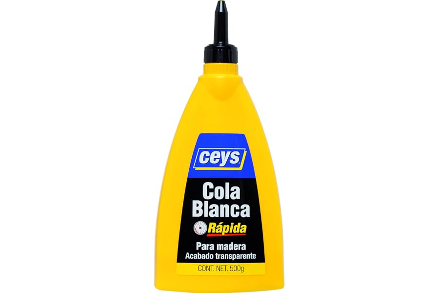 Ceys - Cola blanca rápida para madera - Acabado transparente - 500 G