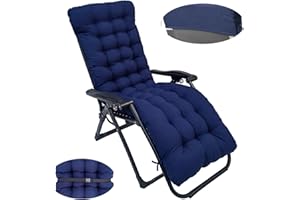 Smgbway Liegenauflage, Auflage Gartenliege, Hochlehner Auflage, Schwungliege,8cm Extra Dicke Gartenstuhl Sitzauflagen mit Krawatte, Auflagen für Deckchair, Urlaub, Innen, Außen, Sonnenliege (B)