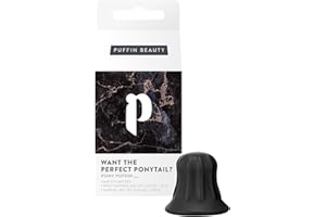 pony puffin ONYX | Para una trenza perfecta llena de volumen y fijación - Fabricado en Alemania | Sin látex y vegano | Lleva tu trenza al siguiente nivel | Negro para todos los cabellos oscuros