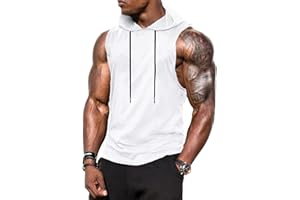 Babioboa Herren Tank Top Workout Ärmelloser Hoodie Sport Fitness Muskelshirt Gym Kaputzenpullover ohne Taschen