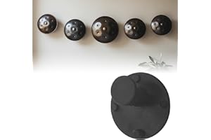 SUNUCO Handpan Wandhalterung, Handpan-Drum Instrument Aufhänger mit Gummi-Puffern, Premium Steel Drum Wandhalterung aus Stahl, Zungentrommel Wandhalterung für Hand Pan Spieler (Schwarz)