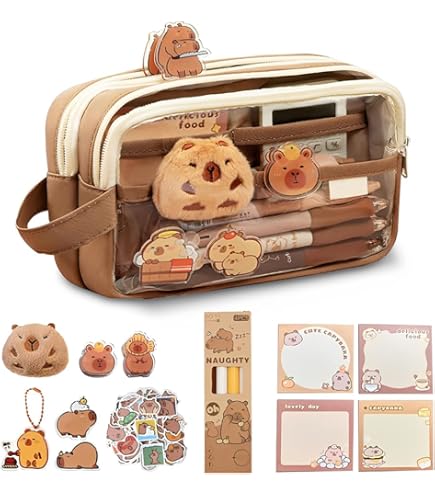 Capybara Schreibwaren Set 71-teilig - Federmäppchen Mit Stiften, Stickern & Zubehör