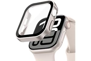 YuiYuKa Wasserdicht Hülle für Apple Watch Series 10/9/8/7 46mm 42mm 45mm 41mm mit Gehärtetem Glas Displayschutz,für iWatch Series 6/5/4/SE 44mm 69mm Voller Schutz Protective Case Ultra dünn[HD]