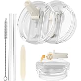 CloudValley 2 Pack Leak-Proof Lid for Stanley Cup 40 oz Accessories, Anti Drip Replacement with Folding Straw, [Detachable an