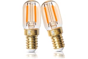 Luxvista 2W E14 Dimbara LED-lampor Ultra varmvita 2 200K vintage bärnstensglas T22 Mini LED E14 Lampor SES 150 Lumen motsvarande 15W-20W (2-Pack)