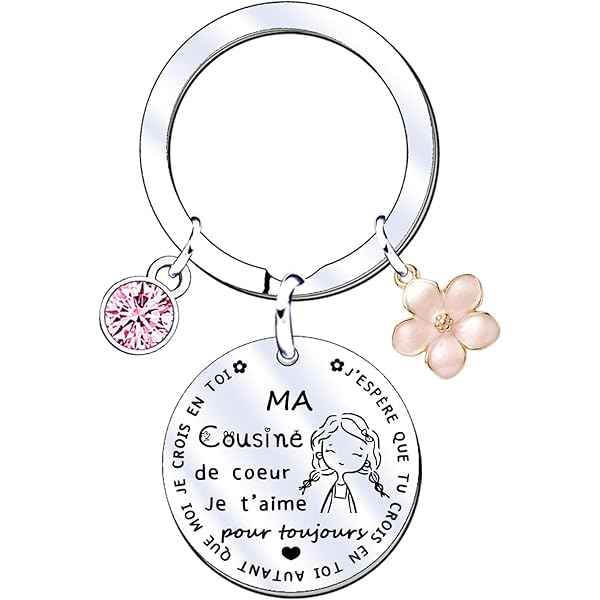 YJYJZX Cadeau Cousine Porte-clés,Cadeau Cousine Anniversaire