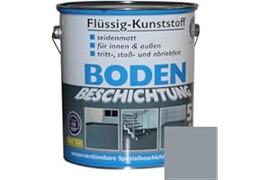 Dynamic24 Plastica, 5 l, rivestimento per pavimenti, 50 m², vernice per calcestruzzo, rivestimento per pavimenti, per interni ed esterni, terrazza, cantina, pavimento in acciaio grigio