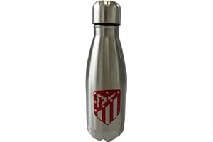 CYPBRANDS - Atlético de Madrid - Botella Agua de Acero Inoxidable, Cierre Hermético, 550 ml, Color Metalizado, Producto Oficial