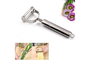 FUXUNAMZ Peladora y trituradora 2 en 1, peladora de papas de acero inoxidable, fideos de zanahoria, pelados y fideos para frutas y verduras