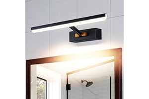 TYhogar Lámpara de Espejo Baño 40CM, LED Luz Espejo 6W 600LM Aplique de Baño Espejo Con Brazo Doblado Giratorio, Sin Parpadeo Iluminación Frontal, Lámpara de Pared Lámpara de Baño