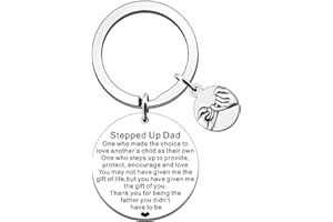 FMCC Step Dad Gifts Keyring-Gifts for Step Dad Fathers Day Birthday Christmas Funny Stepped Up Dad Gift